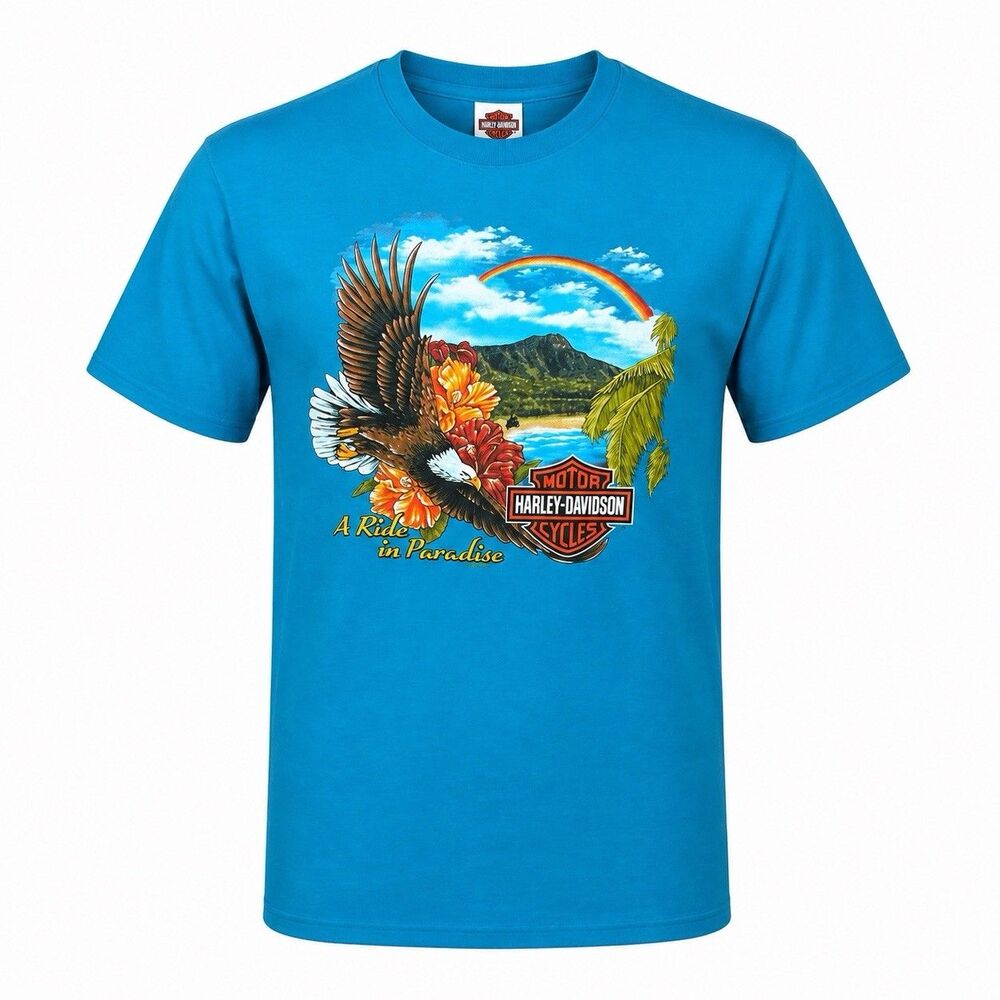 2005 Harley Davidson Honolulu Hawaii T Shirt 2XL USA Made Eagle Vintage Tee
